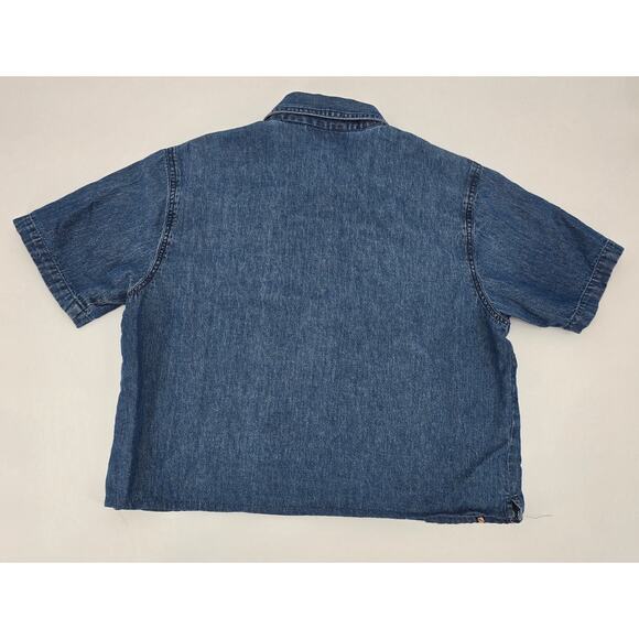 Vintage 90's New Direction Denim Shirt – Flamingo & Palm Tree Embroidery - Picture 3 of 6